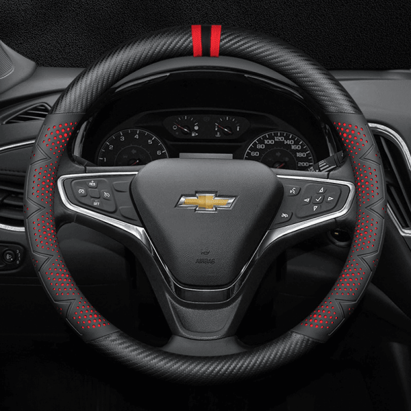 Bọc vô lăng xe Chevrolet chất liệu Sợi Carbon thể thao, cao cấp
