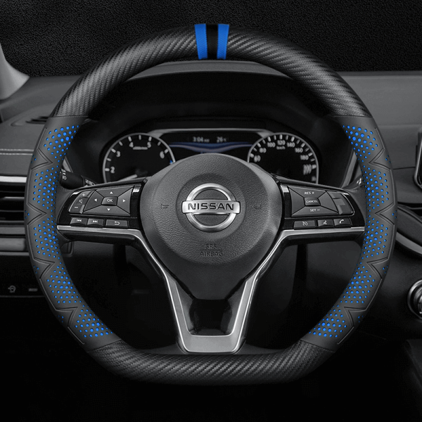 Bọc vô lăng xe Nissan chất liệu Carbon thể thao, hiện đại