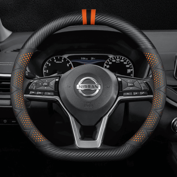 Bọc vô lăng xe Nissan chất liệu Carbon thể thao, hiện đại
