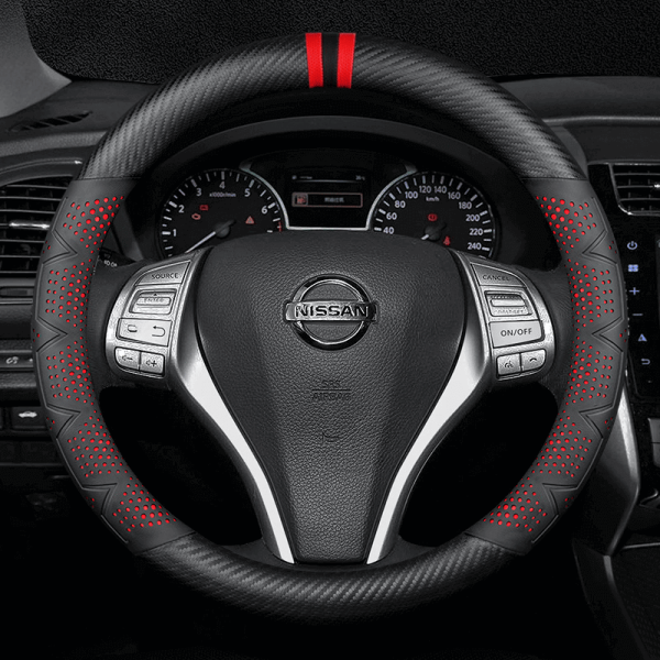 Bọc vô lăng xe Nissan chất liệu Carbon thể thao, hiện đại
