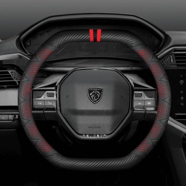 Bọc vô lăng xe Peugeot chất liệu Carbon thể thao, hiện đại