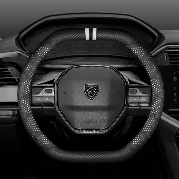 Bọc vô lăng xe Peugeot chất liệu Carbon thể thao, hiện đại