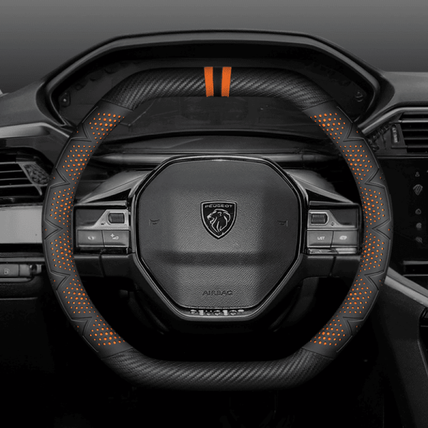Bọc vô lăng xe Peugeot chất liệu Carbon thể thao, hiện đại