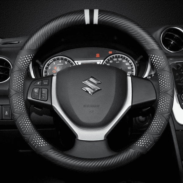 Bọc vô lăng xe Suzuki chất liệu Sợi Carbon thể thao, cao cấp