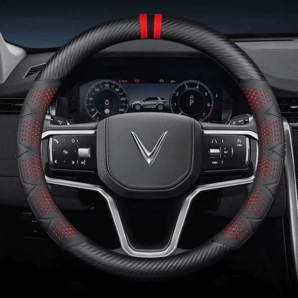 Bọc vô lăng xe VinFast chất liệu Carbon thể thao, hiện đại