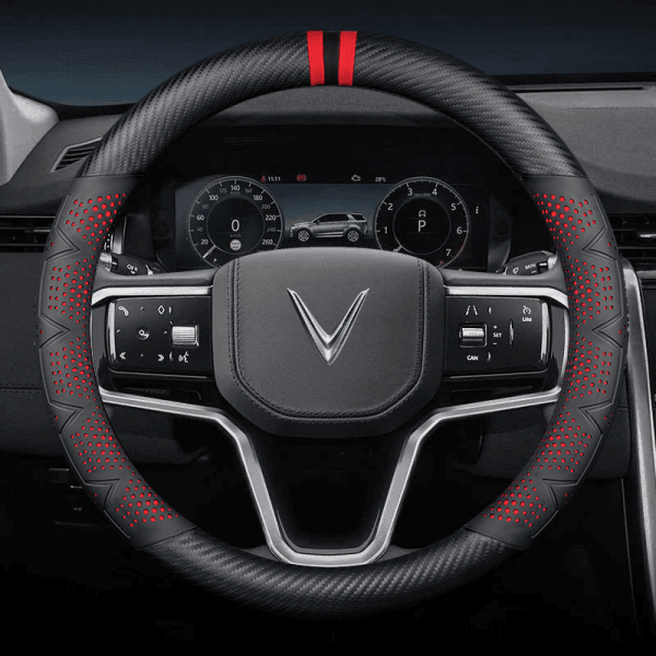 Bọc vô lăng xe VinFast chất liệu Carbon thể thao, hiện đại