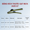 Bảng kích thước gạt mưa Audi A7 các đời xe