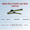 Bảng kích thước gạt mưa ô tô Audi Q2 các đời xe