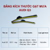 Bảng kích thước gạt mưa Audi Q3 các đời xe
