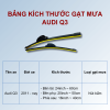 Bảng kích thước gạt mưa ô tô Audi Q3 các đời xe