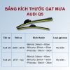Bảng kích thước gạt mưa ô tô Audi Q5 các đời xe