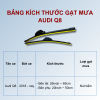 Bảng kích thước gạt mưa ô tô Audi Q8 các đời xe