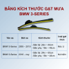 Bảng kích thước gạt mưa ô tô BMW 3-Series các đời xe