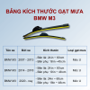 Bảng kích thước gạt mưa BMW M3 các đời xe