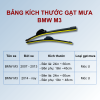 Bảng kích thước gạt mưa ô tô BMW M3 các đời xe
