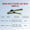 Bảng kích thước gạt mưa ô tô BMW X5 các đời xe