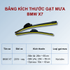 Bảng kích thước gạt mưa BMW X7 các đời xe