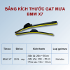Bảng kích thước gạt mưa ô tô BMW X7 các đời xe