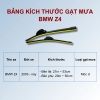 Bảng kích thước gạt mưa ô tô BMW Z4 các đời xe