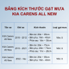 Bảng kích thước gạt mưa KIA Carens All New các đời xe
