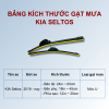 Bảng kích thước gạt mưa KIA Seltos các đời xe