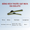 Bảng kích thước gạt mưa KIA Soluto các đời xe