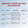 Bảng kích thước gạt mưa KIA Sportage các đời xe