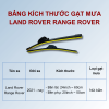 Bảng kích thước gạt mưa Land Rover Range Rover các đời xe
