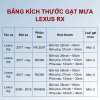 Bảng kích thước gạt mưa Lexus RX các đời xe