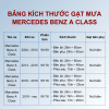 Bảng kích thước gạt mưa Mercedes Benz A Class các đời xe