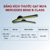 Bảng kích thước gạt mưa ô tô Mercedes Benz B Class các đời xe