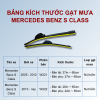 Bảng kích thước gạt mưa Mercedes Benz S Class các đời xe