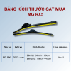 Bảng kích thước gạt mưa MG RX5 các đời xe