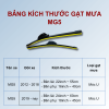 Bảng kích thước gạt mưa MG5 các đời xe