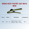Bảng kích thước gạt mưa ô tô MG6 các đời xe