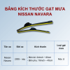 Bảng kích thước gạt mưa Nissan Navara các đời xe