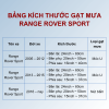 Bảng kích thước gạt mưa Range Rover Sport các đời xe