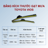 Bảng kích thước gạt mưa Toyota Vios các đời xe