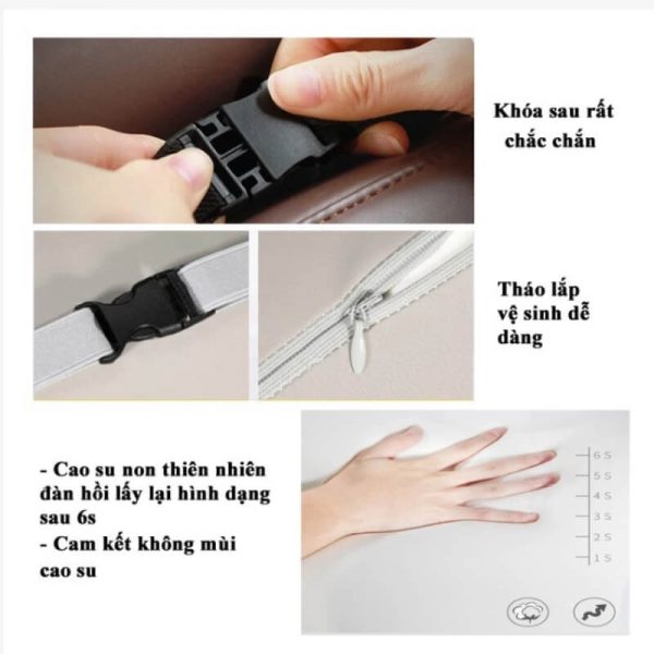 Gối tựa đầu ô tô chữ C chất liệu cao su non cao cấp