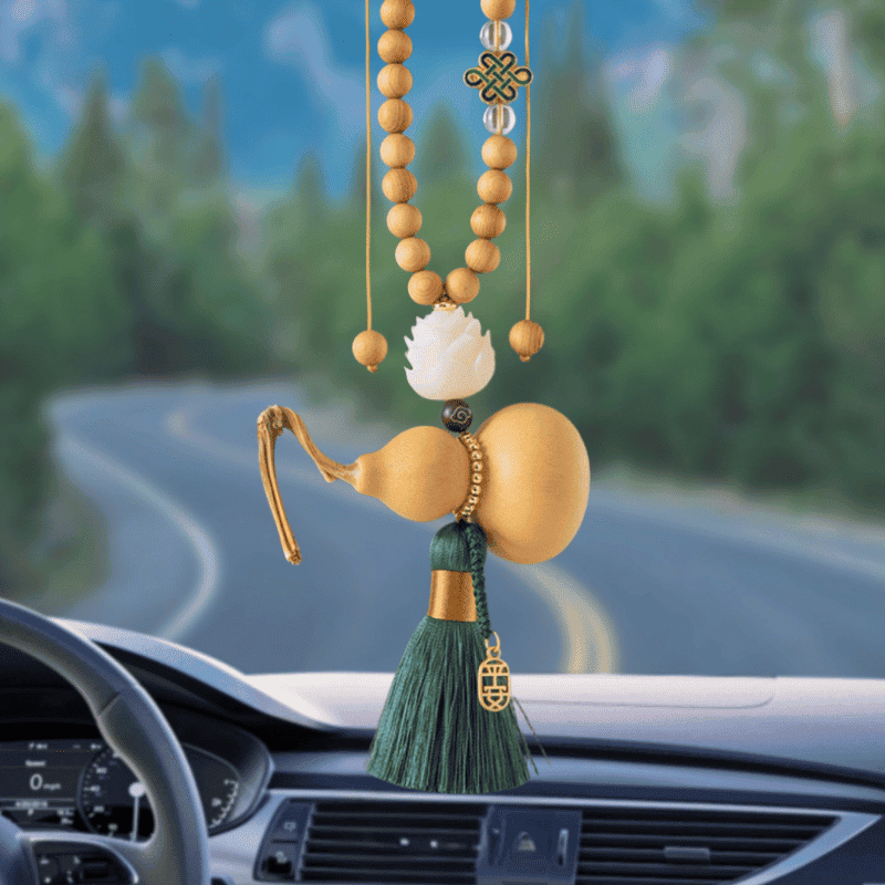 Khánh Hồ Lô gỗ phong thủy treo xe thu hút tài lộc, may mắn