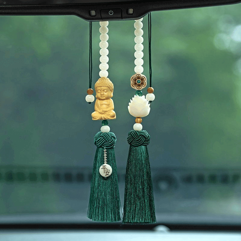 Khánh treo xe Phật Thích Ca thiền tọa - Hoa sen bồ đề tâm an