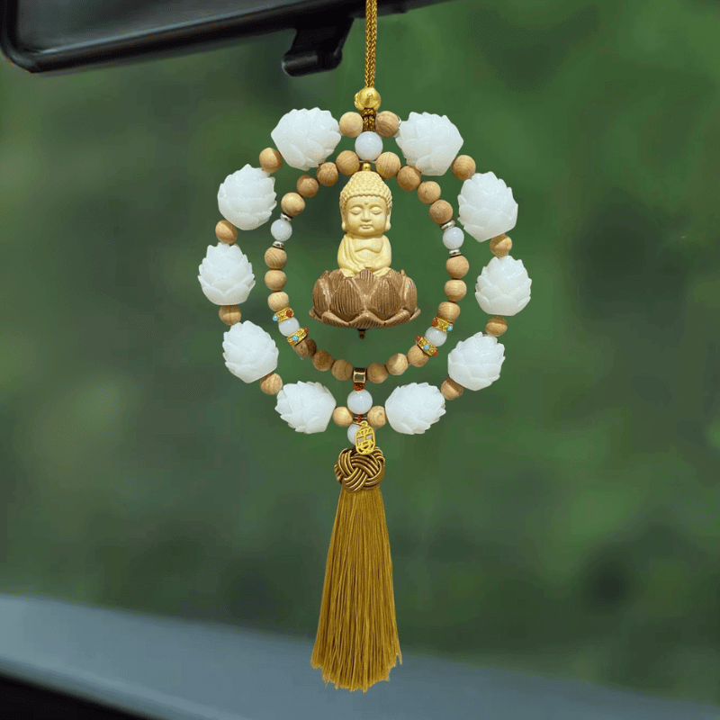 Khánh treo xe Liên Hoa Phật Thích Ca tọa đài sen gỗ hoàng dương cao cấp