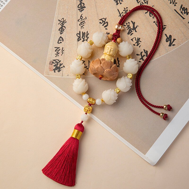 Khánh treo xe Phật Thích Ca tọa đài sen gỗ hoàng dương cao cấp