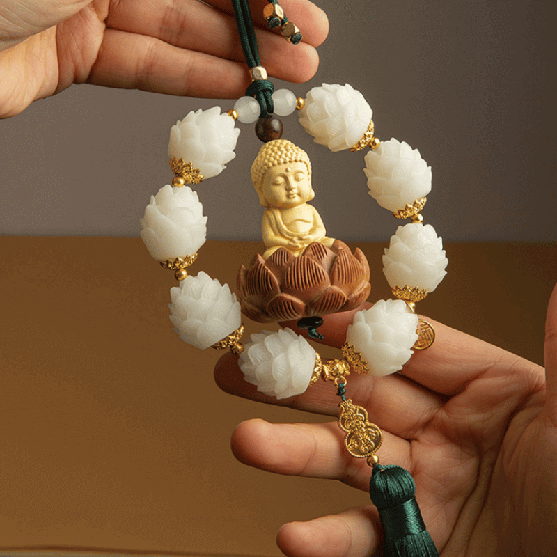 Khánh treo xe Liên Hoa Phật Thích Ca tọa đài sen gỗ hoàng dương cao cấp