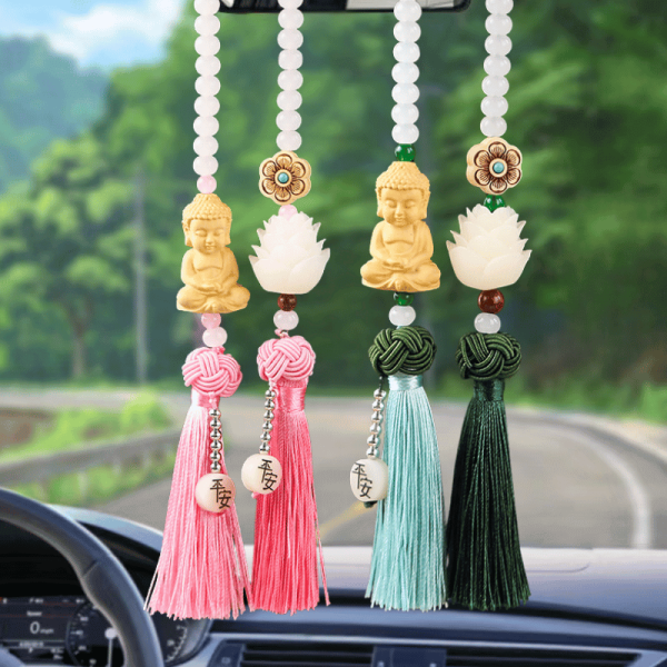 Khánh đôi treo xe Phật Thích Ca thiền tọa - Hoa sen bồ đề tâm an
