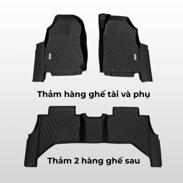Bộ thảm lót sàn ô tô Isuzu D-max chất liệu TPE