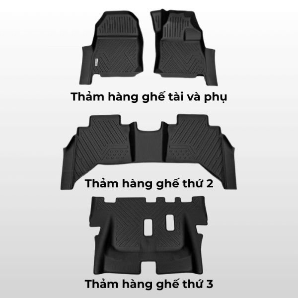Bộ thảm lót sàn ô tô Isuzu Mux chất liệu TPE