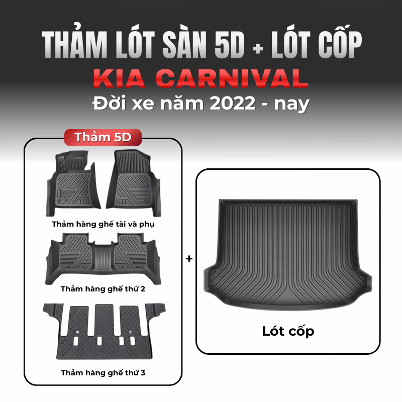 Thảm lót sàn ô tô TPE 5D & Lót cốp