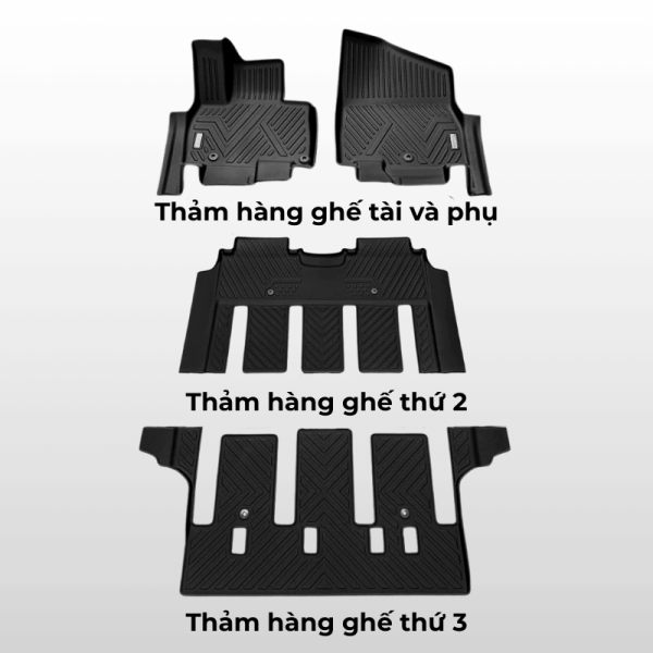Bộ thảm lót sàn ô tô KIA Carnival chất liệu TPE