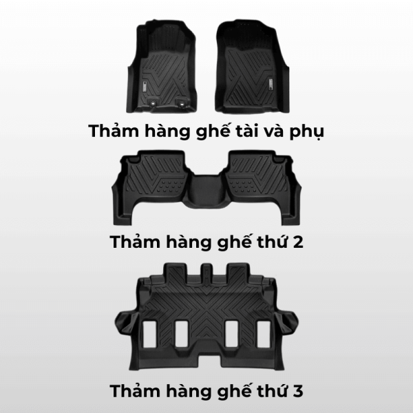 Bộ thảm lót sàn ô tô Toyota Rush chất liệu TPE
